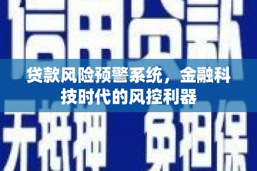 滨州贷款风险预警系统，金融科技时代的风控利器