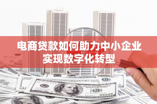 滨州电商贷款如何助力中小企业实现数字化转型