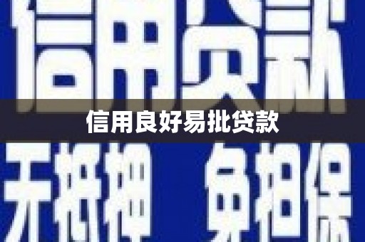 滨州信用良好易批贷款