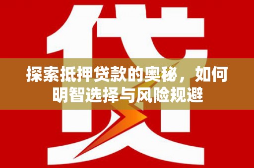滨州探索抵押贷款的奥秘，如何明智选择与风险规避