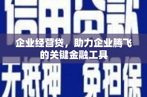 滨州企业经营贷，助力企业腾飞的关键金融工具