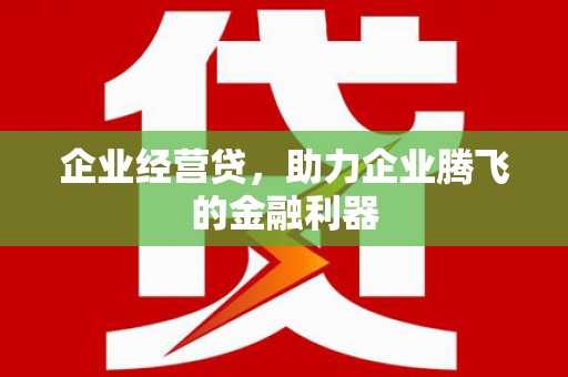 滨州企业经营贷，助力企业腾飞的金融利器