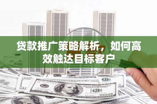 滨州贷款推广策略解析，如何高效触达目标客户