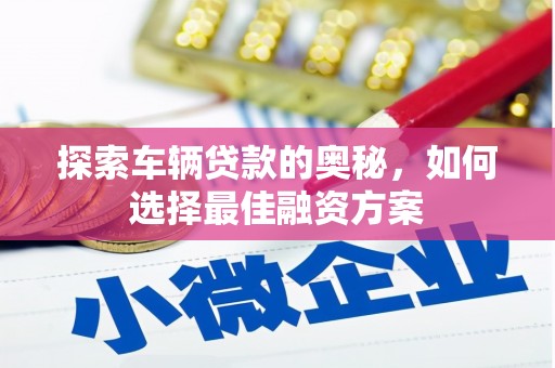 滨州探索车辆贷款的奥秘，如何选择最佳融资方案