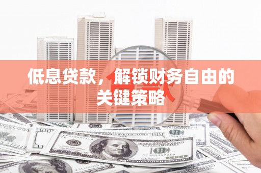 滨州低息贷款，解锁财务自由的关键策略