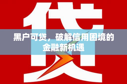滨州黑户可贷，破解信用困境的金融新机遇