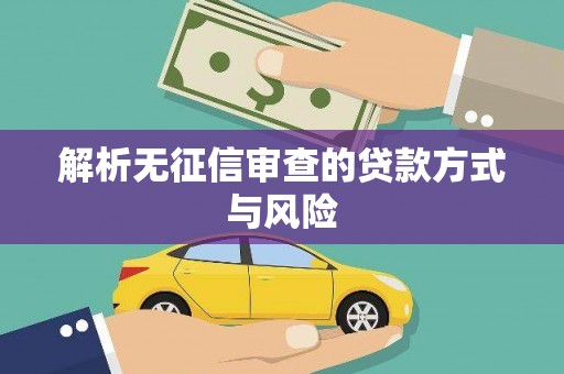 滨州解析无征信审查的贷款方式与风险