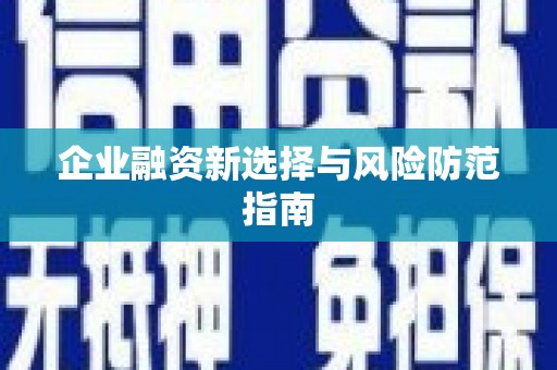 滨州企业融资新选择与风险防范指南