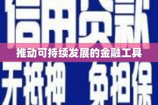 滨州推动可持续发展的金融工具